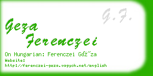 geza ferenczei business card